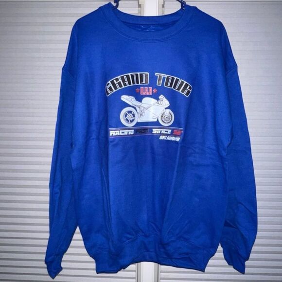 Dolls Kill Daisy Street Grand Tour Graphic  Motorcycle Sweatshirt (X-Small) - Picture 1 of 5